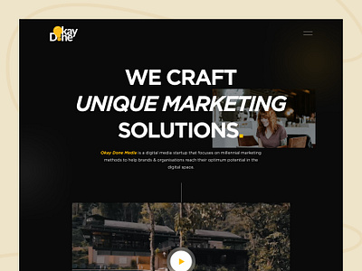Marketing Agency 2022 clean dark theme design design exploration marketing okaydone ritik typography ui ux website yellow
