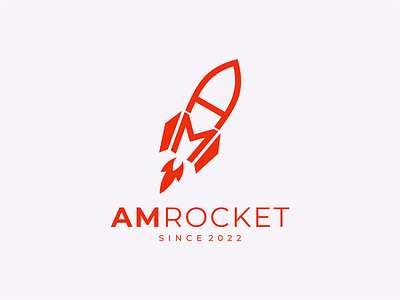 AM rocket am letter logo rocket
