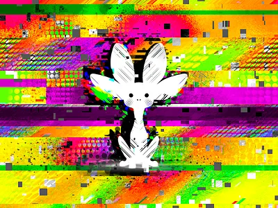 Blip - NVIDIA Unofficial Mascot alebrije animal character color colorful cute digital error glitch glitch art glitch effect illustration nvidia pixel playoff procreate procreate pocket