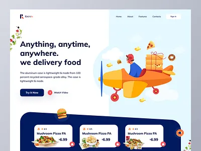 Food Delivery🍔Landing page app appdesign delivery delivery app ecommerce food app fooddelivery foodwebsite interface landing landingpage trend trending trendy ui uiux ux web webdesign website