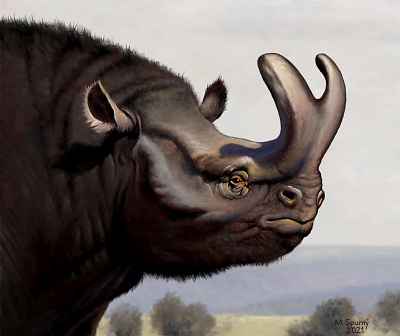 Brontotherium platyceras animal brontotherium digital painting paleoart paleontology