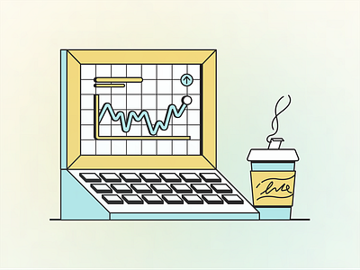 Trading Setup - Illustration banking bitcoin branding crypto finance illustration investment nft outline illustration stocks trading ui web