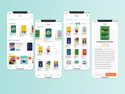 E-book App app design ui