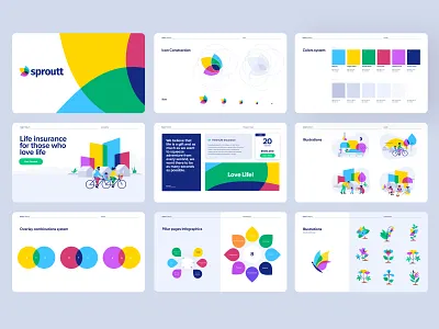 Sproutt Brand Guide brand guideline brand identity branding color illustration insurance israel logo logotype product design prototype studio tel aviv