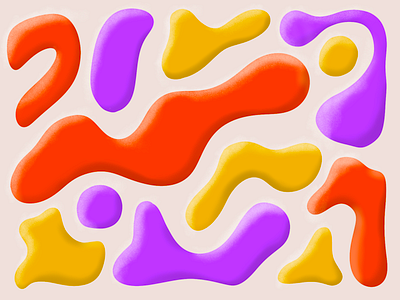 Plops abstract colorful illustration liquid shading shapes