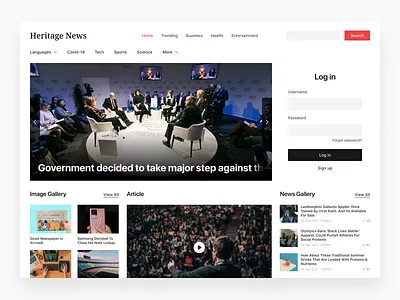 News Site Concept bestux clean concept minimal news news app newsfeed ui ux website