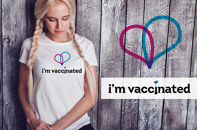 I'm vaccinated logo concept brand covid design drops heart illustration letter lettering logo logos monogram vaccinated vaccination vaccine vector virus