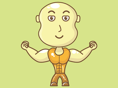 bodybuilderMan bodybuilder bodybuilding cartoon chibi design illustration logo man mascot mascot character mascot design vector