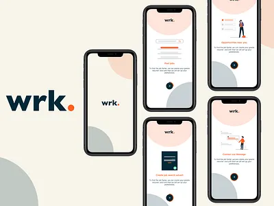 Wrk - The job finder app app application branding case casestudy glassdoor job job application linkedin linkedin banner ui wrk
