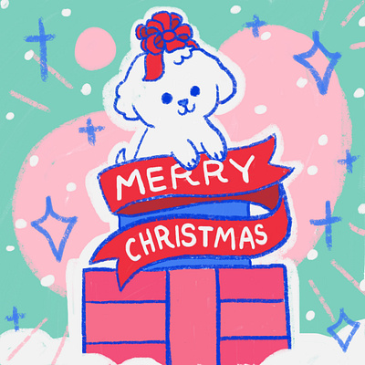 Merry Trippmas digital illustration dog illustration holiday illustration illustration