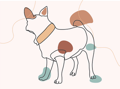 colorful one line art dog artwork artist colorful one line art dog cute animal dog dog art minimalist artwork