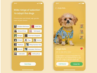 Adopt Dogs Online adobe xd adopt android app design dogs ios minimal mobile ui ux