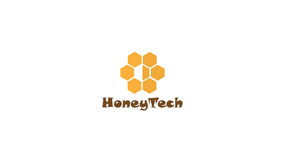 HoneyTech with text brand branding design graphic design illustration illustrator logo type typography vector