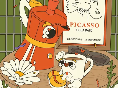 coffee time character character design characters coffee coffee cup coffee illustration design flat illustraion stilllife