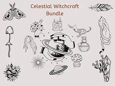 celestial withchcraft bundle animation bng bundle face floral graphic design ia logo moon motion graphics