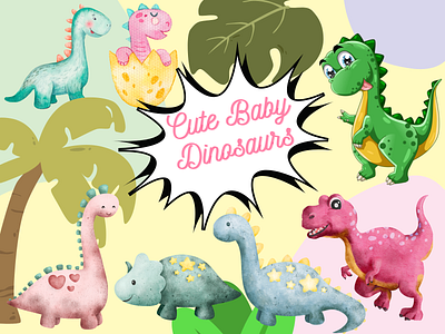 cute baby dinosaur 3d dinosaur graphic design ia logo motion graphics tree zone