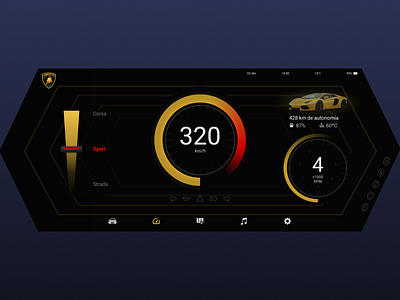 33 Car UI - Lamborghini car car app car ui carui daily ui dailyui dailyuichallenge lambo lamborghini product speed speedometer ui ui car uicar