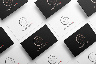 logo & business cards black branding bronze business card concept design icon illustration illustrator logo minimal side task white