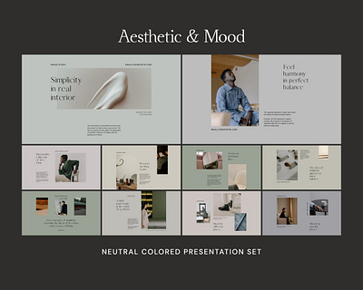 Aesthetic & Mood Canva Presentation Templates branding branding template canva canva design canva presentation canva template deck deck design minimalist design modern colored kit mood kit neutral layout presentation slide stylish design