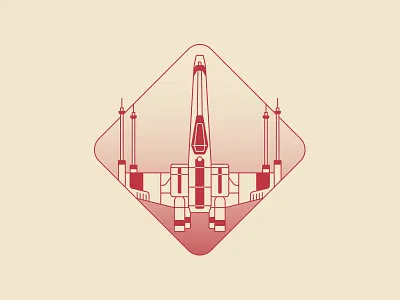X-Wing badge design icon iconography illustration illustrator line art space spacecraft star wars xwing