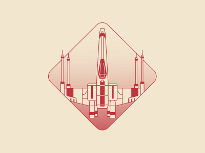 X-Wing badge design icon iconography illustration illustrator line art space spacecraft star wars xwing