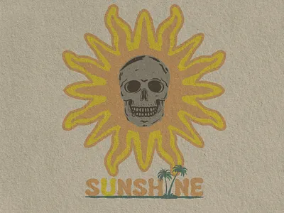 Sunshine artwork beach branding design hand drawn illustration logo summer sun vibes vintage vintage badge vintage logo
