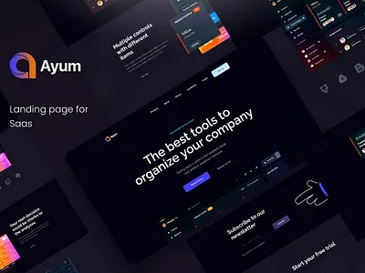 Ayum Landing Page SaaS PSD Template 3d 3d illustration 3d illustrations design illustration ui ui kit ui ux user interface ux ux design vector web design website