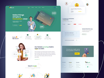 Banking website banking banking ui banking website credit card credit card landing page finance finance ui illustration landingpage ui ux website design