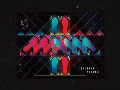 Shuffle Shaper training mat design brand design brand identity branding dance dance mat design geometric design gradient icon logo shuffle shuffling