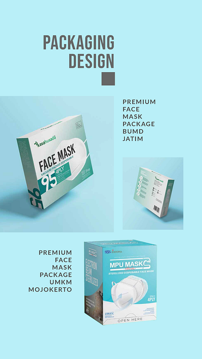 PREMIUM FACE MASK PACKAGE KASA HUSADA (EAST JAVA STATE COMAPNY) design face mask packaging minimal packaging packaging design