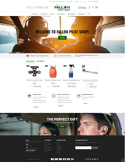 Fallon Pilot Shop eCommerce website design design devsmoni devsmonibd dividesign diviexpert elementor elementor pro psdtowordpress skmoni wordpress
