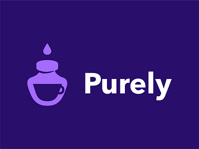 Purely logo akdesain bottle logo branding creative cure logo drop ink logo logo logo design minimal negative space pure pure logo purely tea logo water