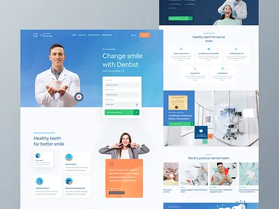 Dental landing page ui android booking creative design dashboard dentist doctor google dribbble design health app healthcare healthtech ios landing page mobile app mobile app design patient product template ui ux web design