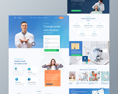 Dental landing page ui android booking creative design dashboard dentist doctor google dribbble design health app healthcare healthtech ios landing page mobile app mobile app design patient product template ui ux web design