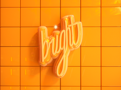 BRIGHT 3d lettering cinema4d lettering mustard