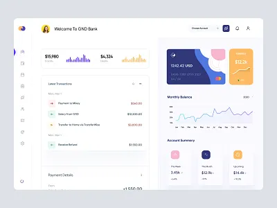 Banking Dashboard UI admin panel admin theme admin ui analytics banking charts crypto dahsboard dashboad dashboard ui dashbroad data desktop app graph grid interface list view modern ui sidebar user dashboard