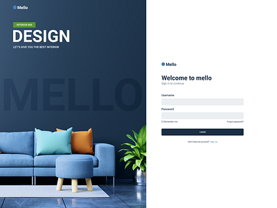 Mello interior mix design typography ui ux web