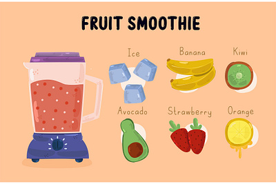 Smoothies Blender Illustration blender drink fruit illustration juice milk smoothies vector vegetable yogurt