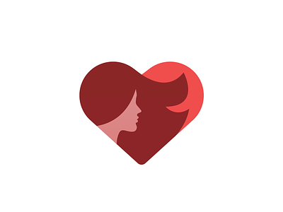 Young woman logo feminine feminism flat health heart lady logo love silhouette vector woman