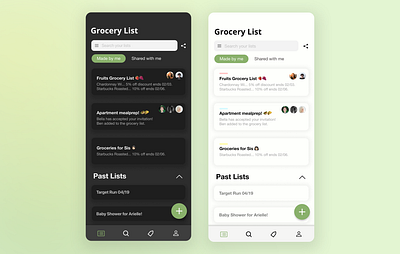 Grocery List App app art branding design graphic design minimal ui ui design ux vector