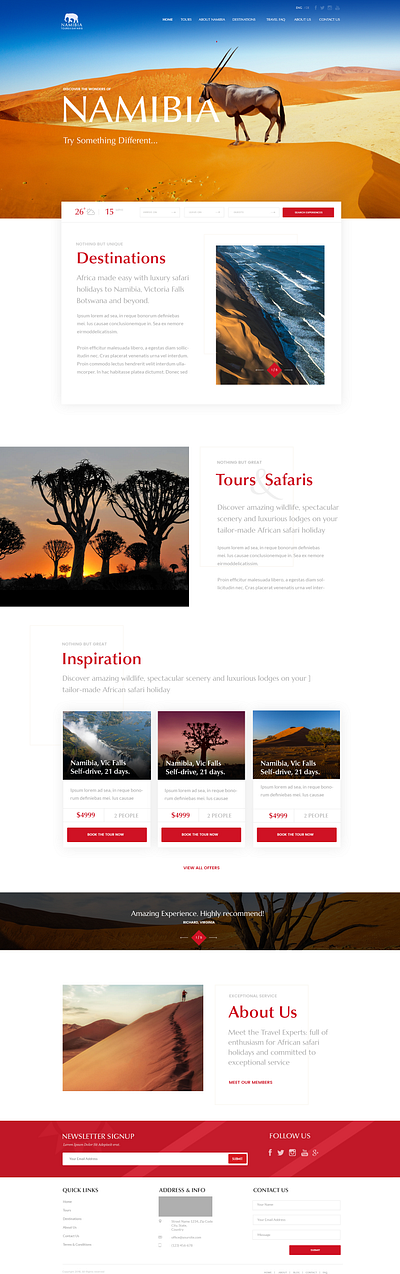 Design Proposal for Tourist Website travel