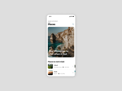 Bali Travel App bali design mobile travel travel app travellers travelling ui uidesign uiuxdesign ux