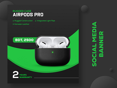 Airpods Social media banner design | Gadget web ads post brand design branding colorful design facebook banner headphone banner illustration product design social media banner ux web banner