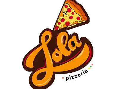 Lola Pizza branding design illustration letter logo lettering vector
