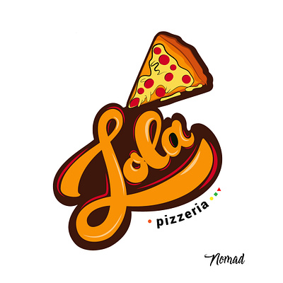 Lola Pizza branding design illustration letter logo lettering vector