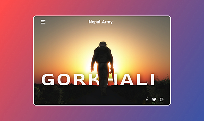 Nepal Army UI army website artwork gorkhali landing page military nepal nepal army nepali