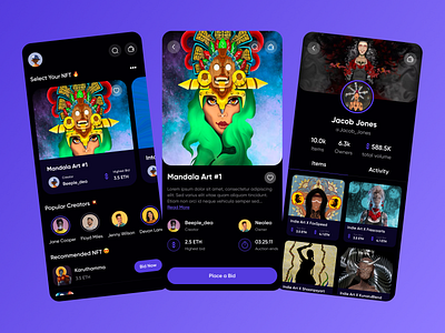 NFT Marketplace app ui