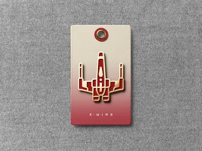X-Wing Enamel Pin badge design enamel pin geometric icon iconography illustration illustrator line art mockup pin space star wars xwing