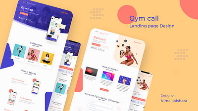 Gymcall landing page adobe photoshop adobe xd branding design graphic design minimal ui ux