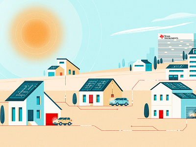 Video still from a project about semiconductors and solar energy animation illustration video